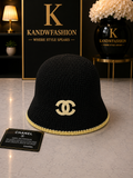 ￼ Knitted black and Tan CC hat bucket, hat