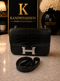 Black Animal Print H Bag