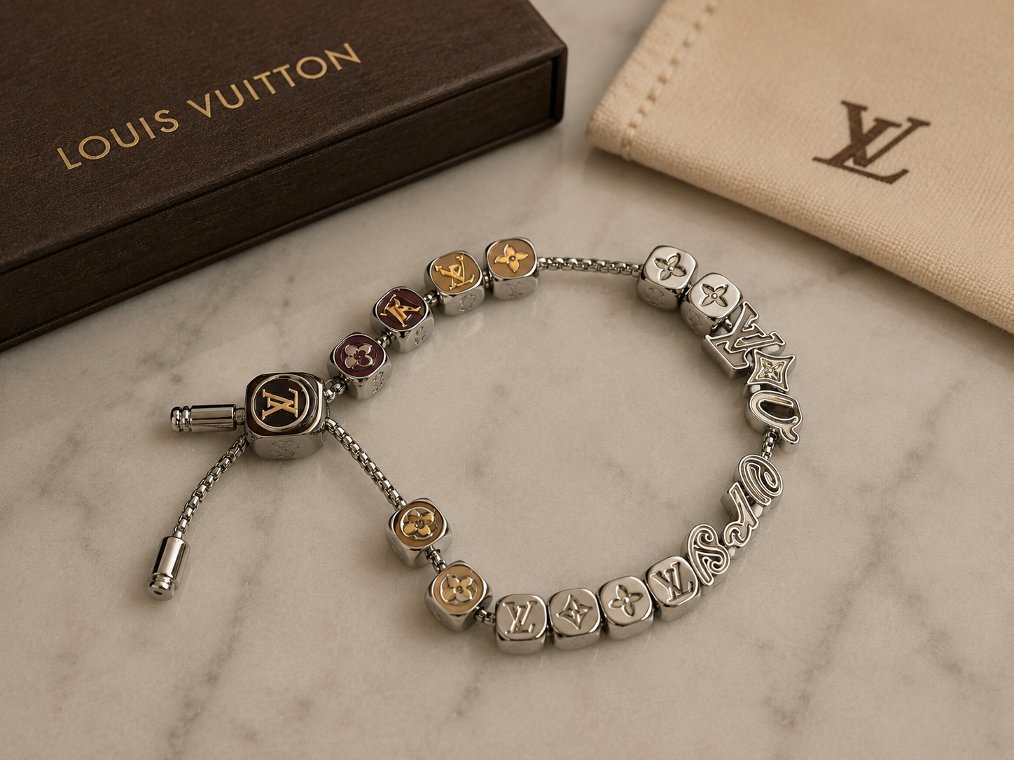 Silver LV 2 For Men Bracelet