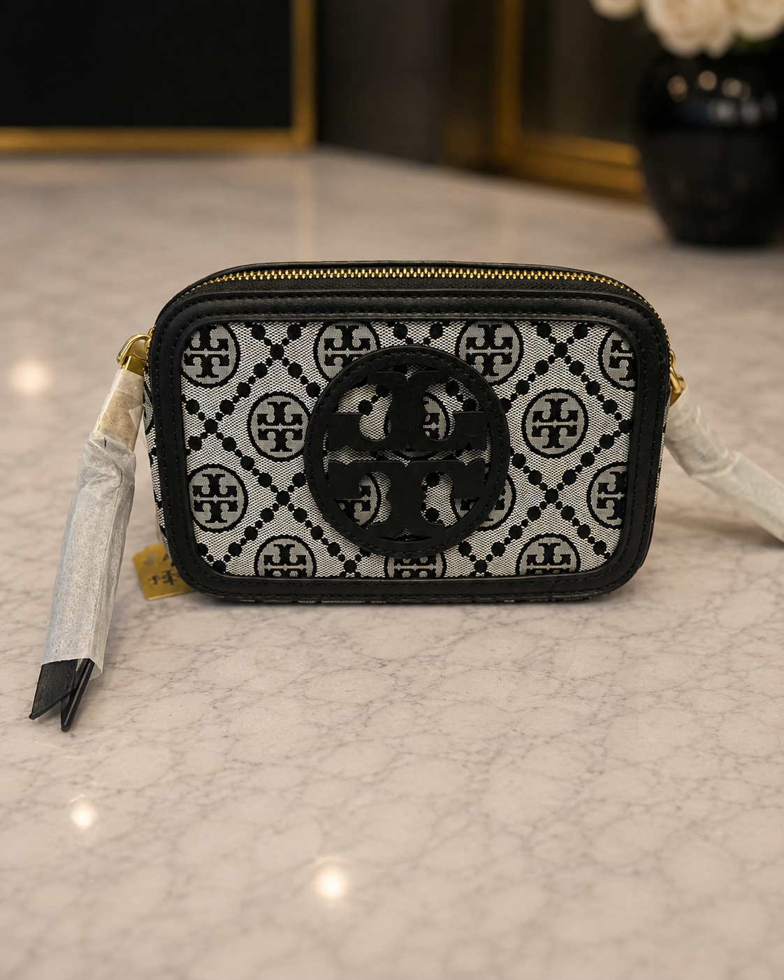 Tori Black and Gray Crossbody
