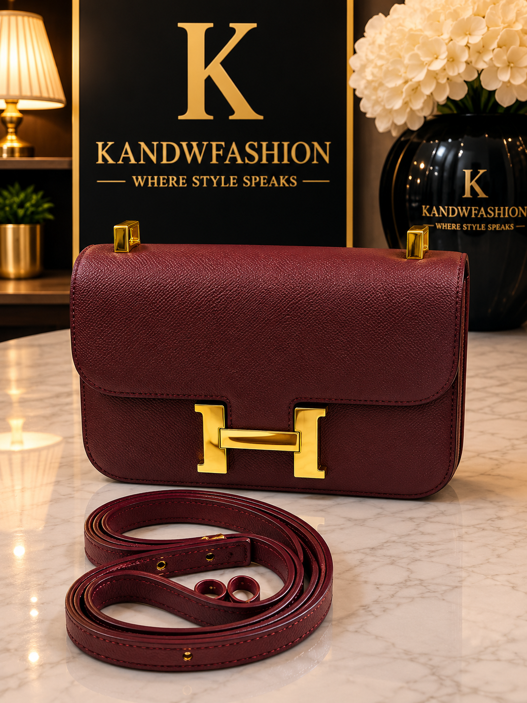 Burgundy H Bag