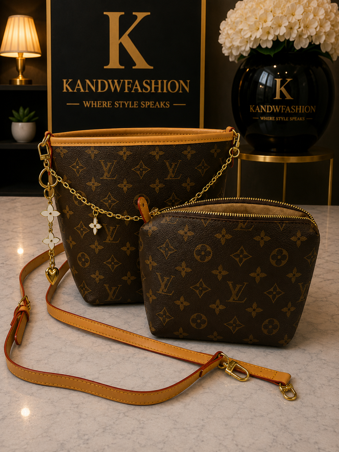 LV Bag with charms