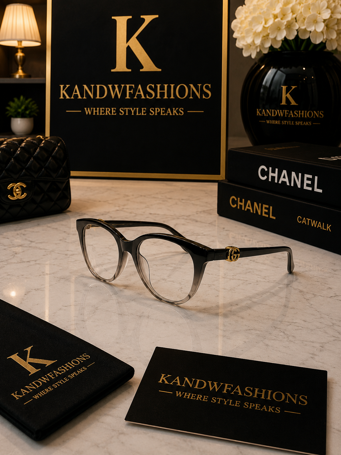 GG Gray and Black Clear Frames