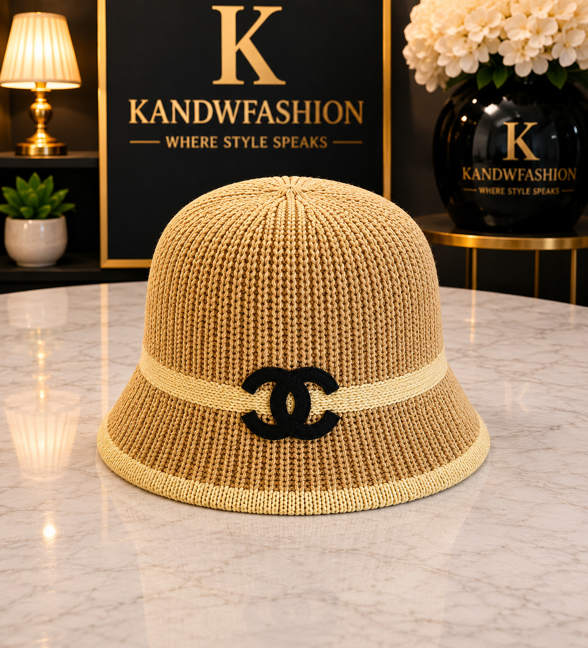 Tan CC Bucket Hats