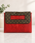 Red and black LV handbag. Also, can we use the Crossbody strap included?