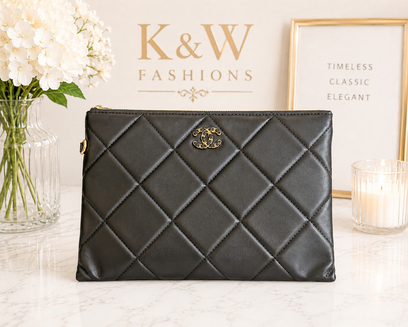 Black CC me wristlet