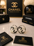 CC Silver, White and Silver Earrings