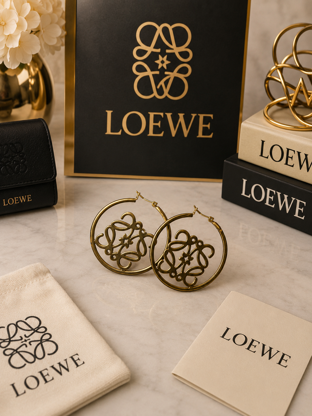 Gold earrings