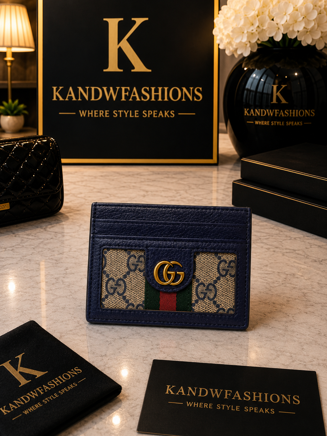 Blue and Tan GG Wallet