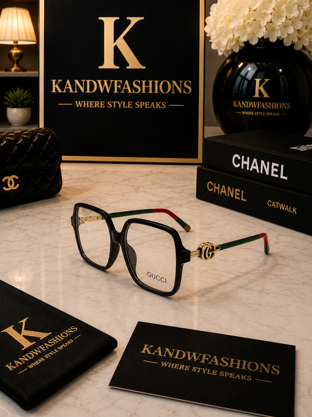 Red and Green GG Clear Frames