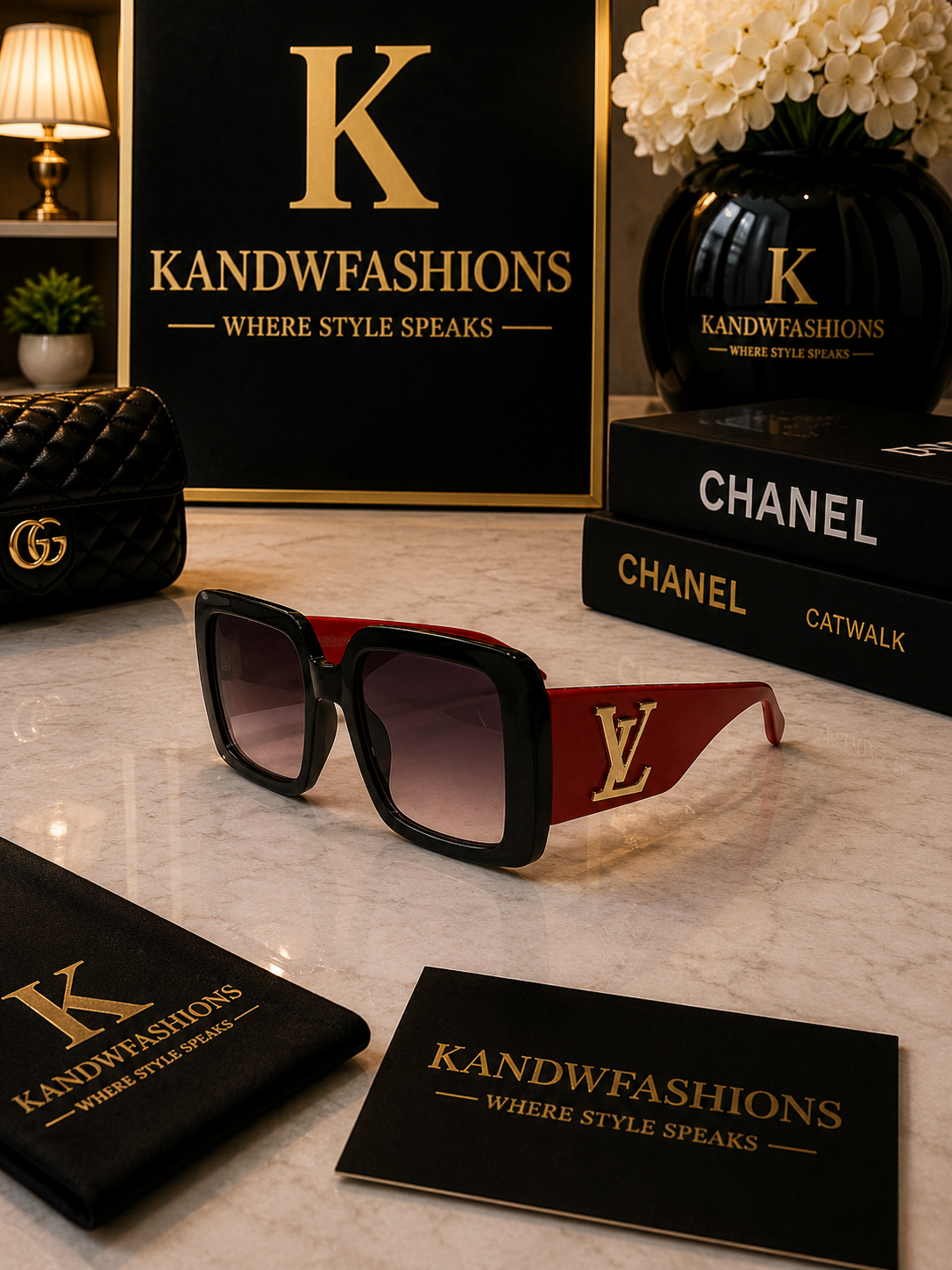 LV Red and Black Sunglasses