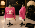 Pink and white CC sweater size L to XL