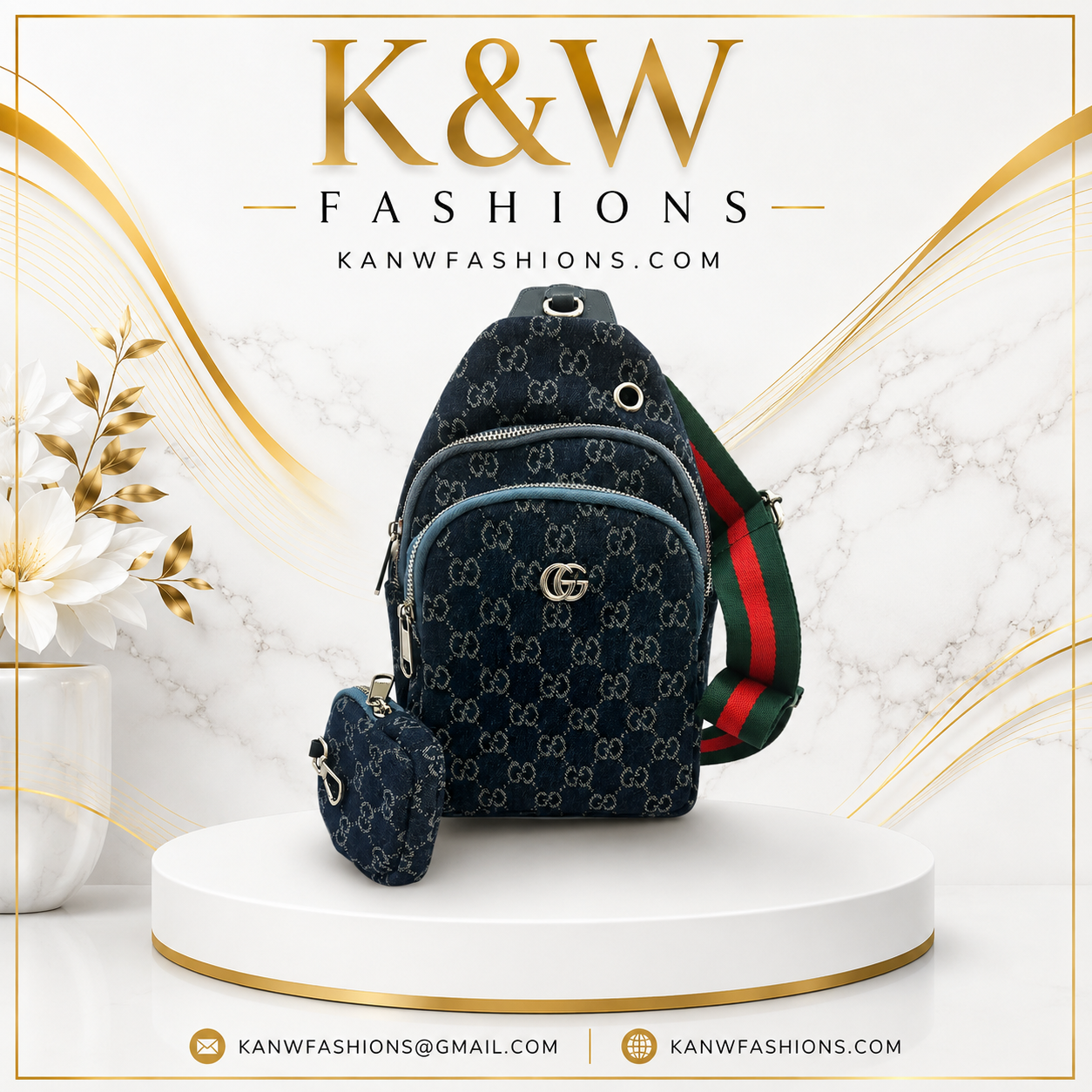 GG sling jean bag