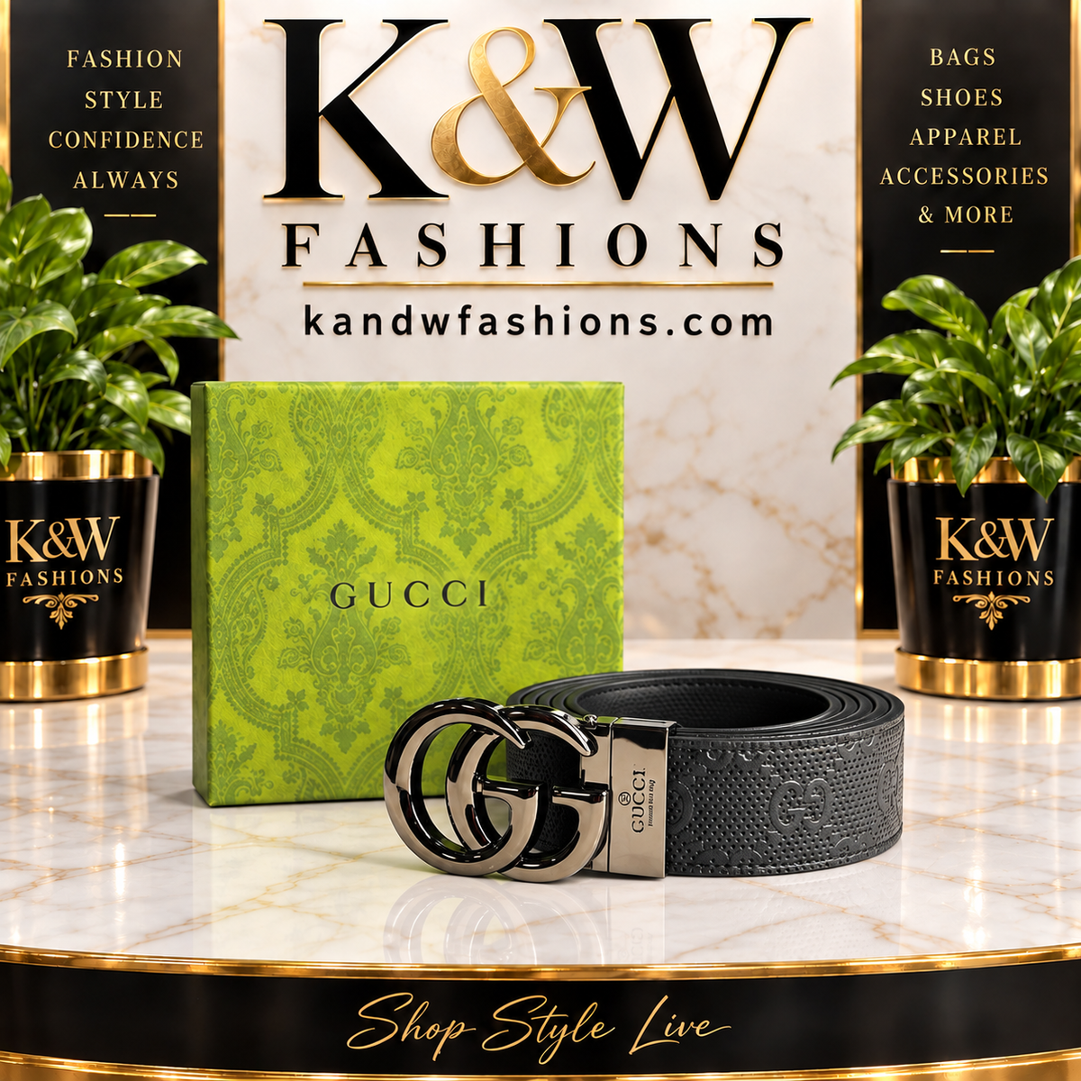￼ Black on black reversible GG Belt